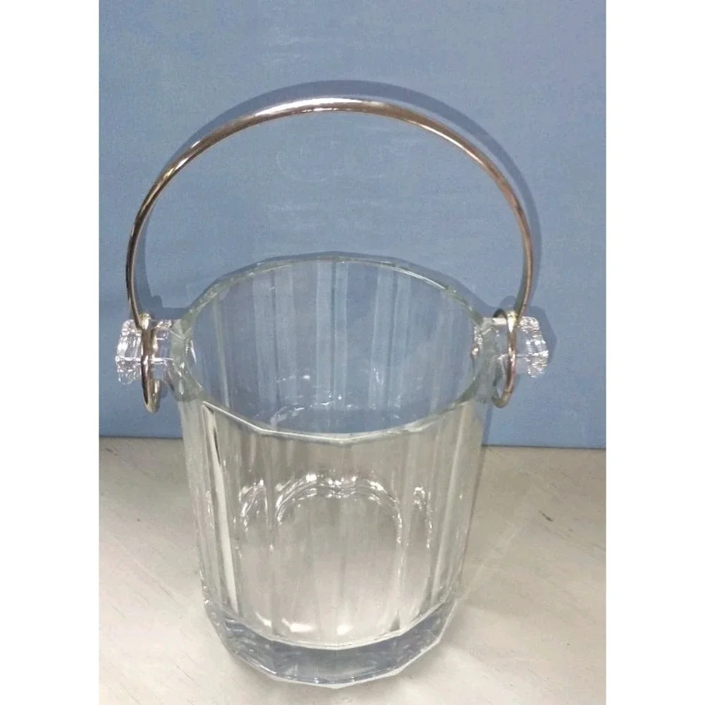 Vintage Italian Mid Century Modern Crystal Ice Bucket